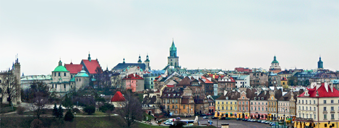 Panorama starego Lublina ze wzgórza Czwartek